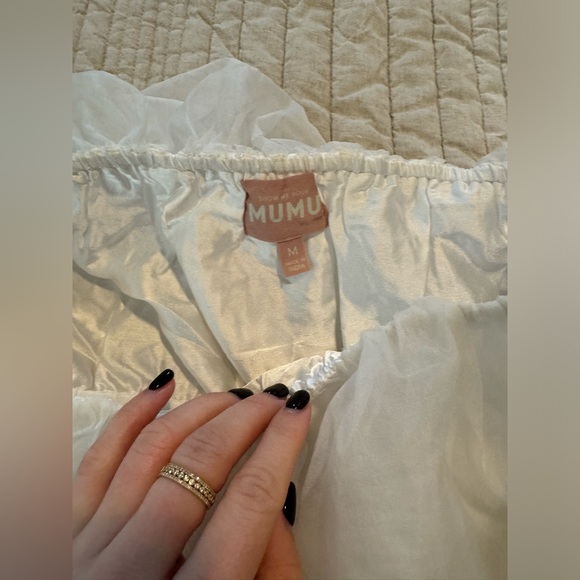 Show Me Your Mumu Rossella Ruffle Top in White Organza - M - Picture 3 of 9